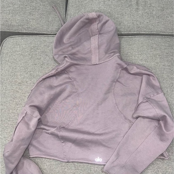 ALO Yoga Purple Cropped Hoodie - Picture 2 of 4